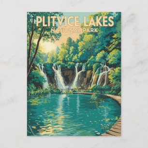 Illustration des Nationalparks Plitvicer Seen - Re Postkarte
