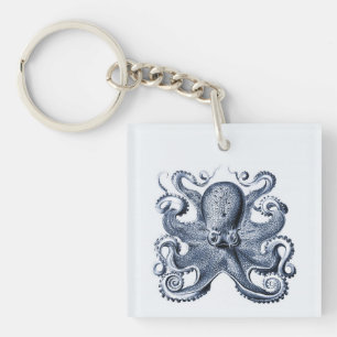 Illustration des Navy Blue Kraken von Ernst Haecke Schlüsselanhänger
