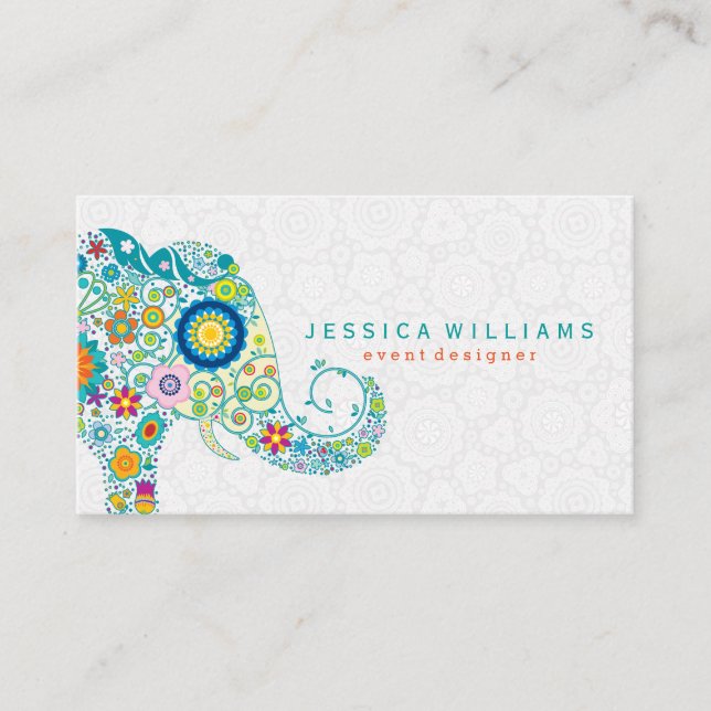 Illustration des niedlichen Blütenelementars 2 Visitenkarte (Vorderseite)