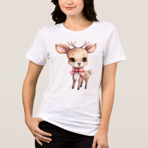 Illustration des niedlichen Cartoon für Hirsche Tri-Blend Shirt