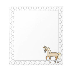 Illustration des Niedlichen Cartoon Palomino Trott Notizblock
