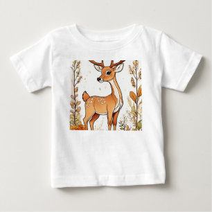 Illustration des niedlichen Hirschfarbbuchs Baby T-shirt