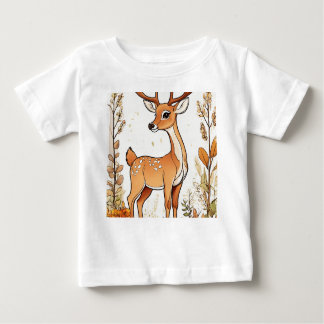 Illustration des niedlichen Hirschfarbbuchs Baby T-shirt