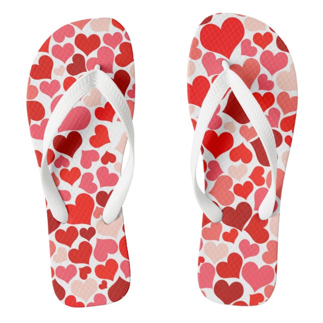 Illustration des niedlichen Roten Herzens Flip Flops (Fußbett)