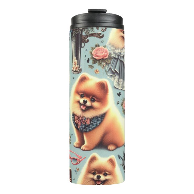 Illustration des niedlichen Spitzes Thermosbecher (Vorderseite)