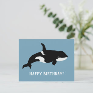 Illustration des Orca-Wals Cetacea Alles Gute zum Postkarte