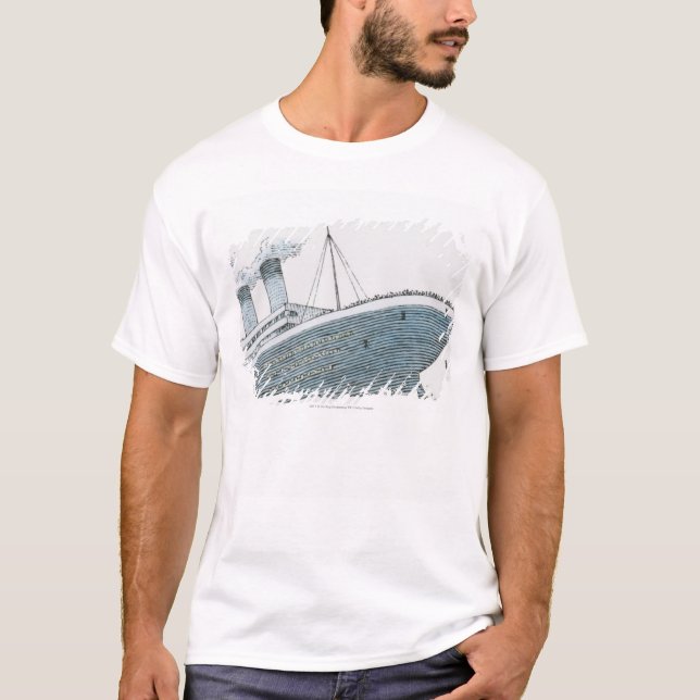 Illustration des Passagiers fallend vom T-Shirt (Vorderseite)