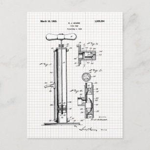 Illustration des Patents für eine Vintage-Reifenpu Postkarte