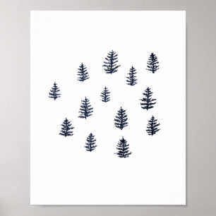 Illustration des Pine Tree Forest Art Poster