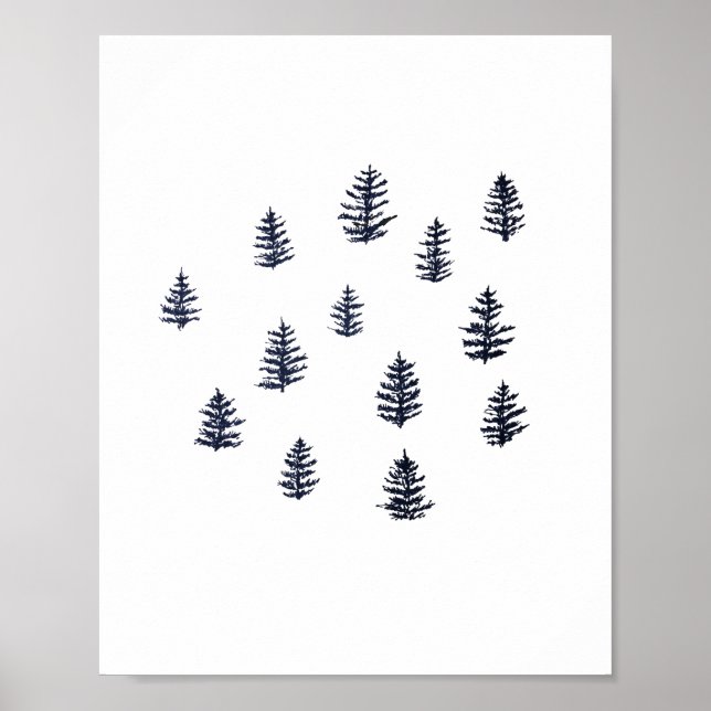 Illustration des Pine Tree Forest Art Poster (Vorne)