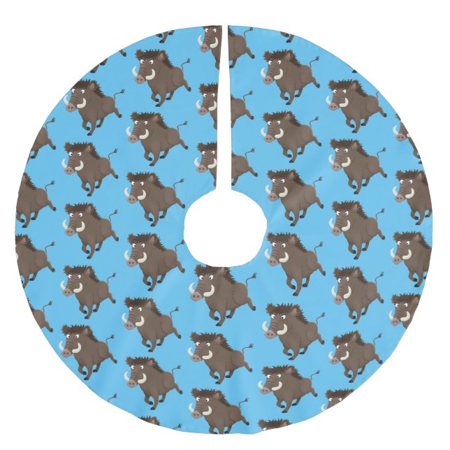 Illustration des Rasierapparats von Wildschweinen Polyester Weihnachtsbaumdecke (Vorderseite)