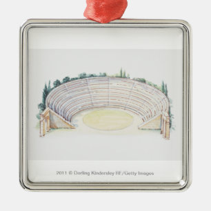 Illustration des römischen Amphitheatre Silbernes Ornament