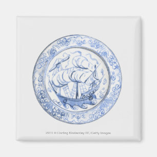 Illustration des Schiffs auf Iznik Platte des 16. Magnet