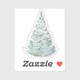 Illustration des schneebedeckten Spruce-Baumes Aufkleber