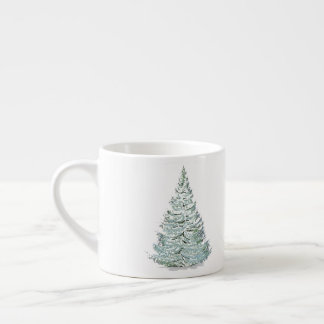 Illustration des schneebedeckten Spruce-Baumes Espressotasse