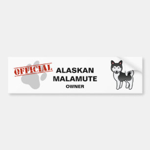 Illustration des Schwarz-Weiß-Alaskan-Malamute-Dog Autoaufkleber