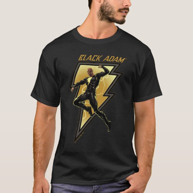 Illustration des schwarzen Adam-Blitzzeichens T-Shirt (Vorderseite)