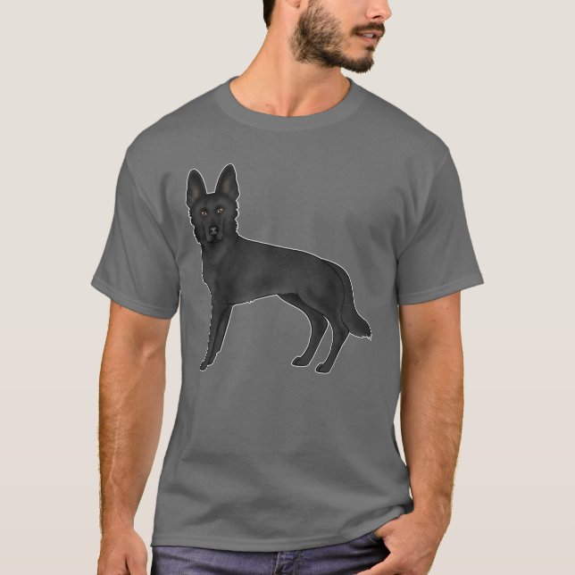 Illustration des Schwarzen Hirten T-Shirt (Vorderseite)