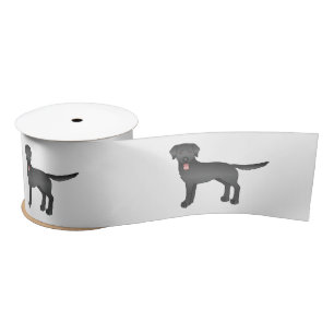 Illustration des schwarzen Labrador Retriever Cart Satinband