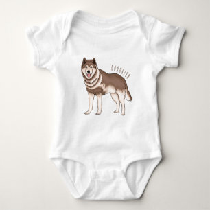 Illustration des sibirischen Husky-Cartoon Baby Strampler