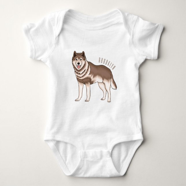 Illustration des sibirischen Husky-Cartoon Baby Strampler (Vorderseite)