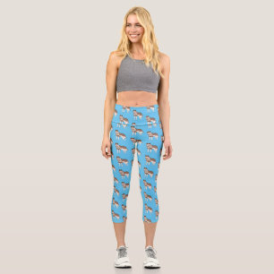 Illustration des sibirischen Husky-Cartoon Capri Leggings