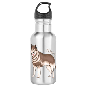 Illustration des sibirischen Husky-Cartoon Edelstahlflasche