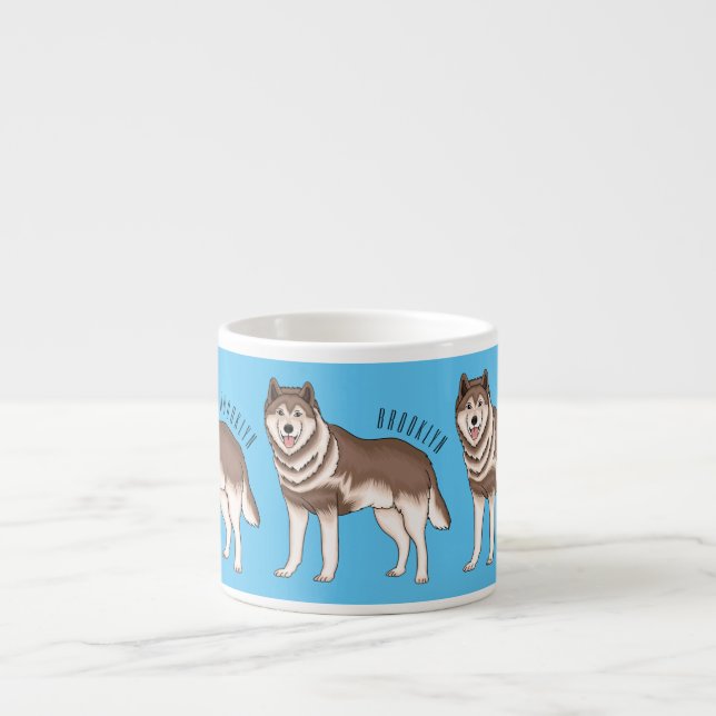 Illustration des sibirischen Husky-Cartoon Espressotasse (Vorderseite)