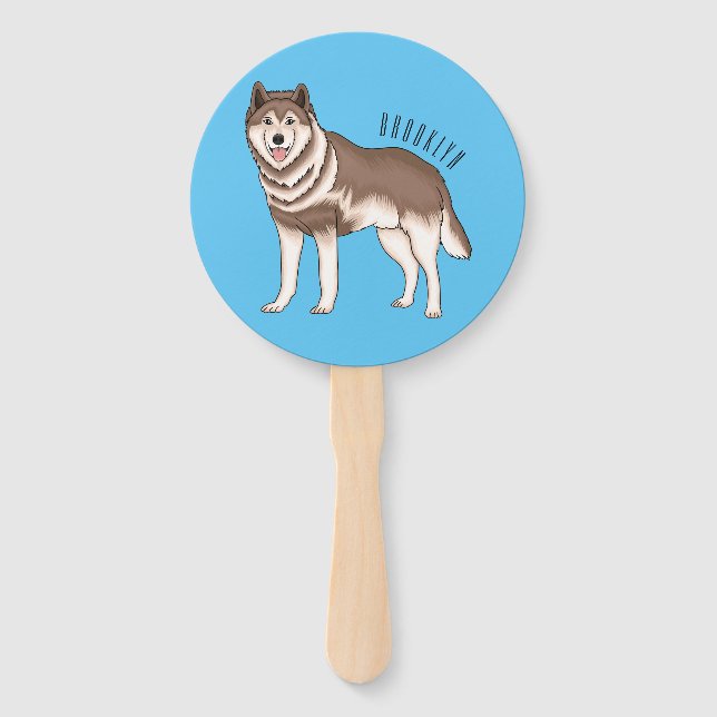 Illustration des sibirischen Husky-Cartoon Fächer (Vorderseite)