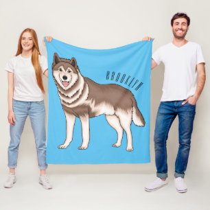Illustration des sibirischen Husky-Cartoon Fleecedecke