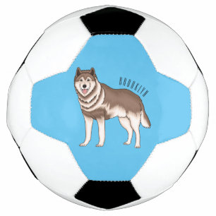 Illustration des sibirischen Husky-Cartoon Fußball