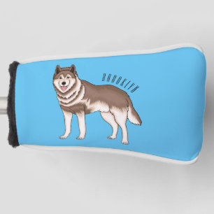 Illustration des sibirischen Husky-Cartoon Golf Headcover