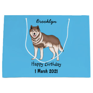 Illustration des sibirischen Husky-Cartoon Große Geschenktüte