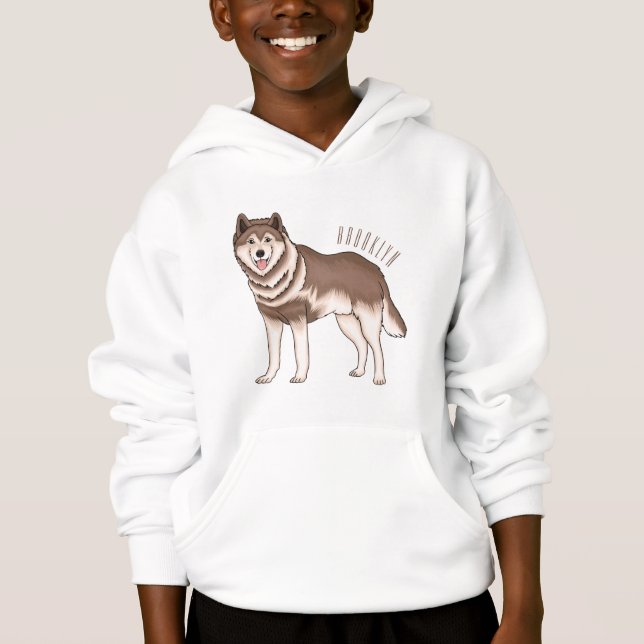 Illustration des sibirischen Husky-Cartoon Hoodie (Vorderseite)