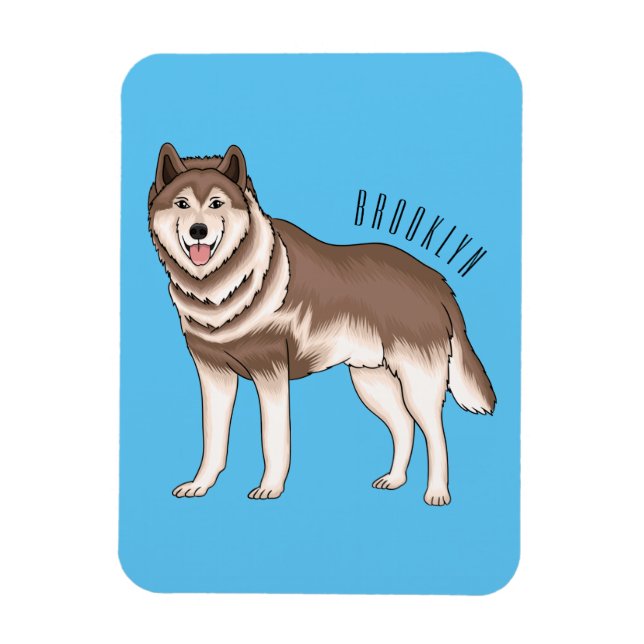 Illustration des sibirischen Husky-Cartoon Magnet (Vertikal)