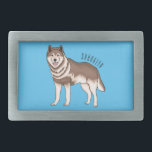 Illustration des sibirischen Husky-Cartoon Rechteckige Gürtelschnalle<br><div class="desc">Illustration des sibirischen Husky-Cartoon</div>