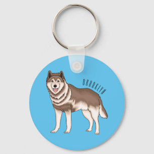 Illustration des sibirischen Husky-Cartoon Schlüsselanhänger