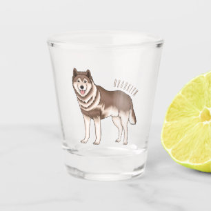 Illustration des sibirischen Husky-Cartoon Schnapsglas