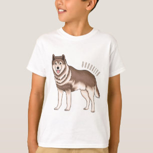 Illustration des sibirischen Husky-Cartoon T-Shirt