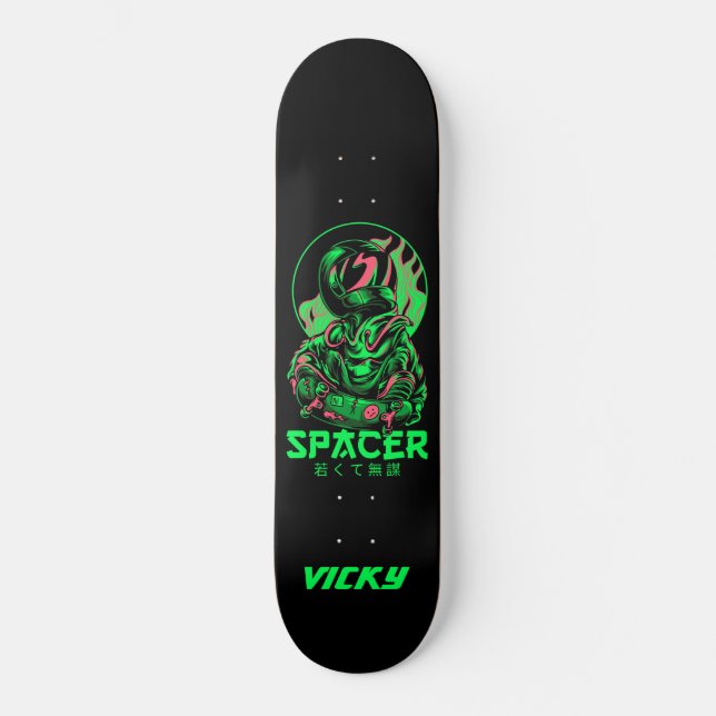Illustration des Skaters des Astronauten Skateboard (Vorderseite)