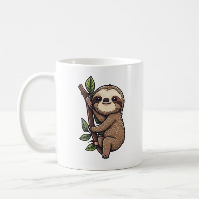 Illustration des Sloth Cartoon Kaffeetasse (Links)