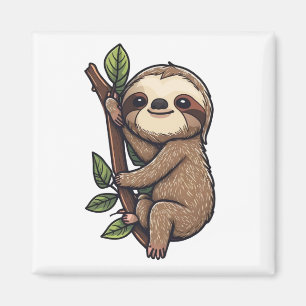 Illustration des Sloth Cartoon Magnet