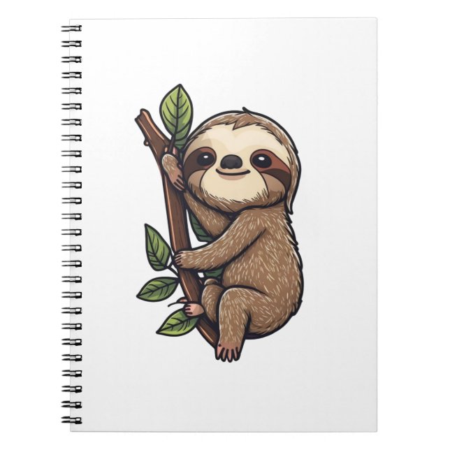 Illustration des Sloth Cartoon Notizblock (Vorderseite)