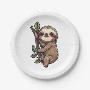 Illustration des Sloth Cartoon Pappteller