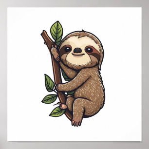Illustration des Sloth Cartoon Poster