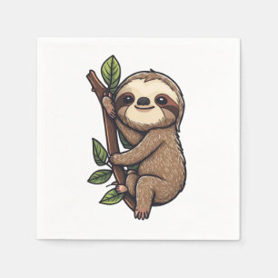 Illustration des Sloth Cartoon Serviette