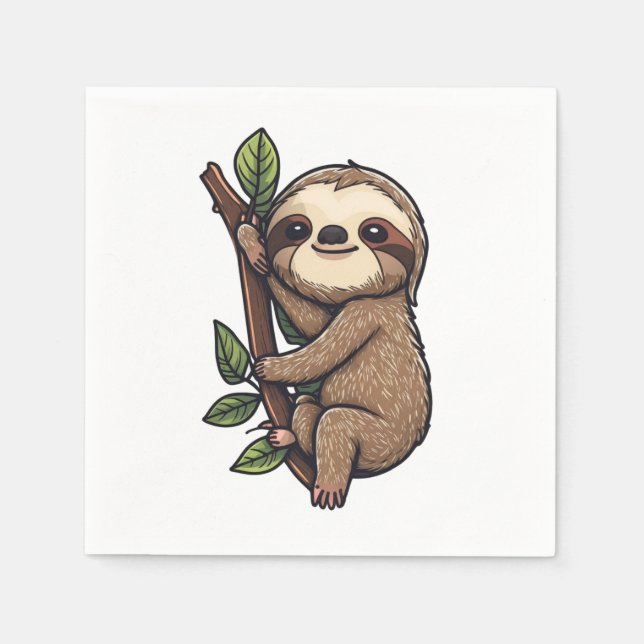 Illustration des Sloth Cartoon Serviette (Vorderseite)