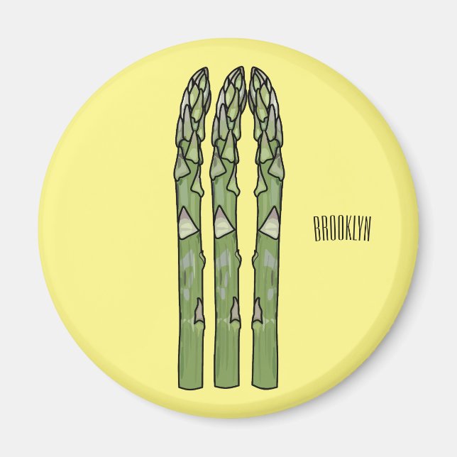 Illustration des Sparagus-Cartoon Magnet (Vorne)