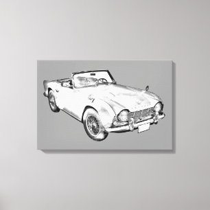 Illustration des Sport-Autos Triumphs Tr4 Leinwanddruck