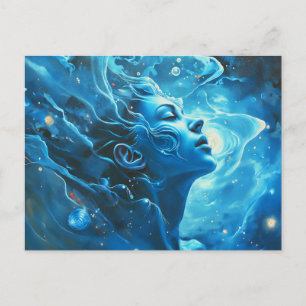 Illustration des Sternzeichens Aquarius Postkarte